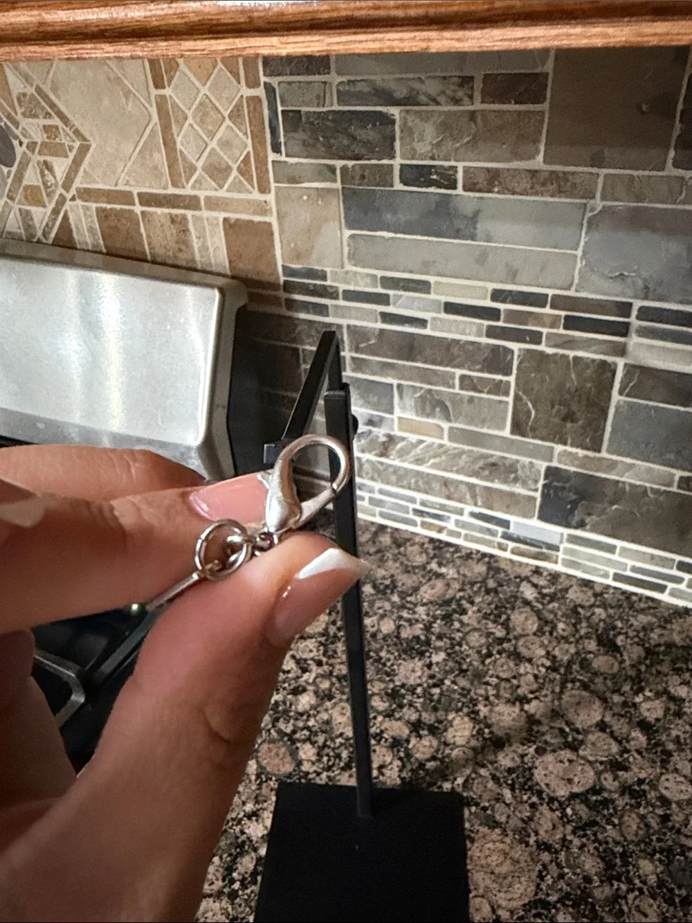 Coach Silver Snowflake Charm Keychain Clip